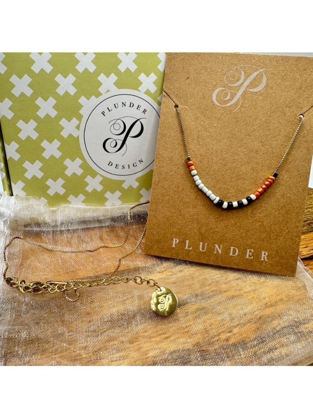 Plunder Design Celinda Necklace With Multicolor Beads & Charm - Fashion Jewelry